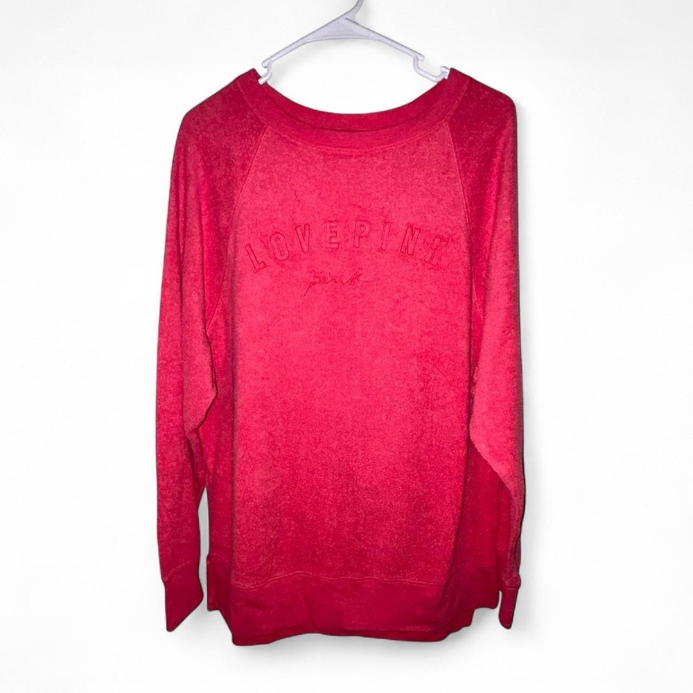 PINK VS Victoria’s Secret Womens Small Pink Pullover Fleece Sweatshirt Love Pink
